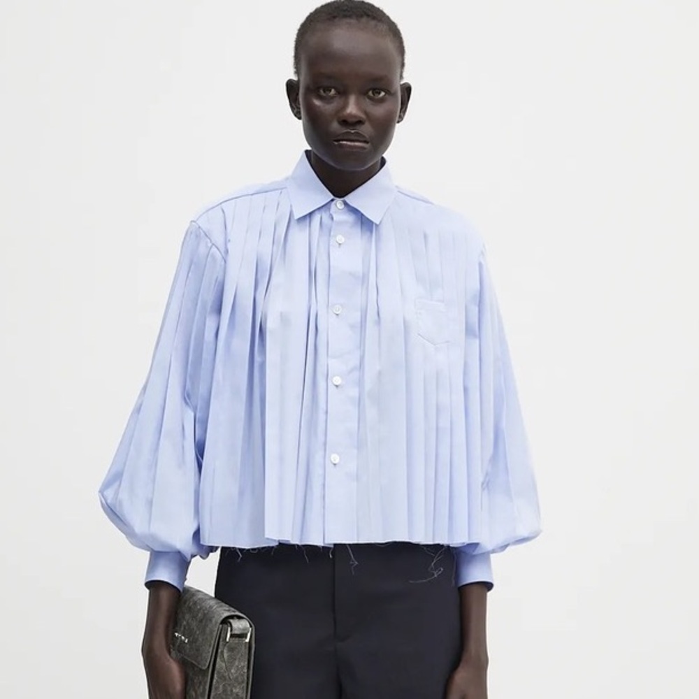 Undercover Jun Takahashi Blue Pleated Button Down Shirt